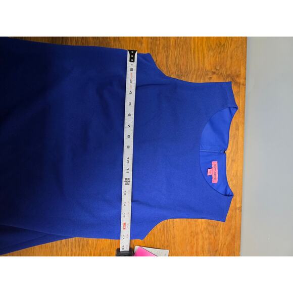 NWT Betsey Johnson Blue Scuba Crepe Mini Dress Sz 10 Cocktail Party Dress Dance - Picture 7 of 9